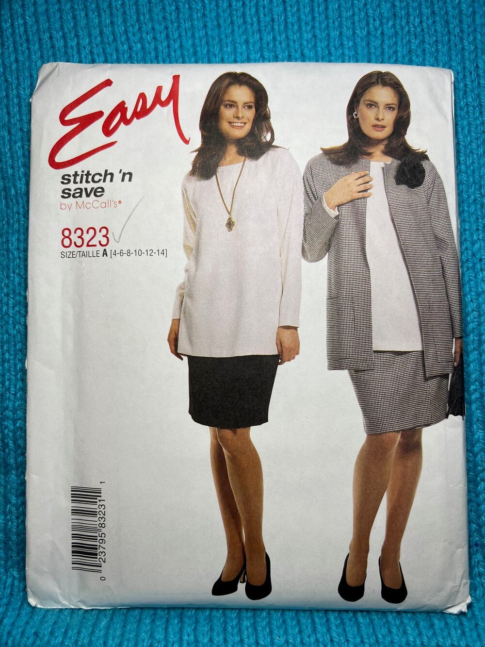 McCalls 8323 pattern suit pattern jacket tunic pencil skirt size 4 6 8 10 12 14